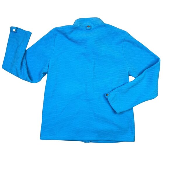 AT&T Fleece Jacket Mens Large L Light Blue Honeycomb Full Zip Sweater Workwear - Picture 2 of 8